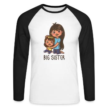 BIG SISTER - Unisex Long Sleeve Baseball T-Shirt - white/black - Front - Nik (191cm)
