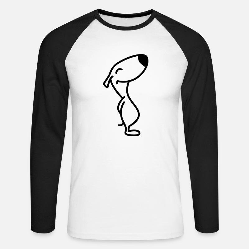 schnupper1 - Unisex Baseballshirt langarm - Weiß/Schwarz