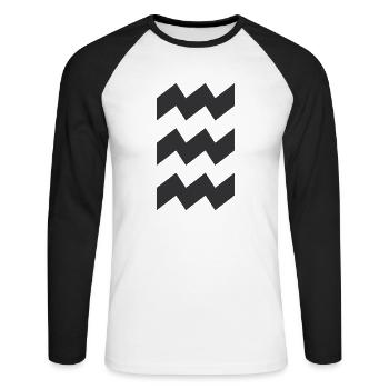Logo Eindhoven Vibes - T-shirt baseball manches longues Homme - blanc/noir - Devant - Nik (191cm)