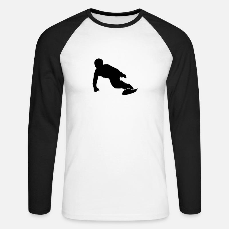 Snowboarding - Unisex Baseballshirt langarm - Weiß/Schwarz
