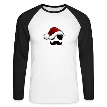 Unisex Jersey Premium Merry Christmas T-shirt - Unisex Long Sleeve Baseball T-Shirt - white/black - Front - Nik (191cm)