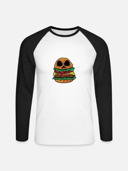 Monsterburger Geschäftsinhaber Gift - Unisex Baseballshirt langarm - Weiß/Schwarz