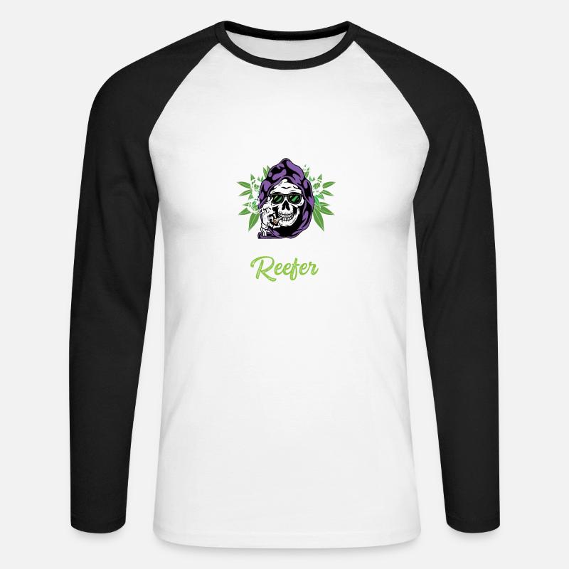 Düsterer Reefer Drogendealer Gift - Unisex Baseballshirt langarm - Weiß/Schwarz