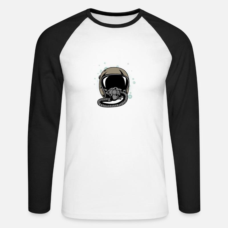 Pilothelm Student Pilot Gift - Unisex Baseballshirt langarm - Weiß/Schwarz