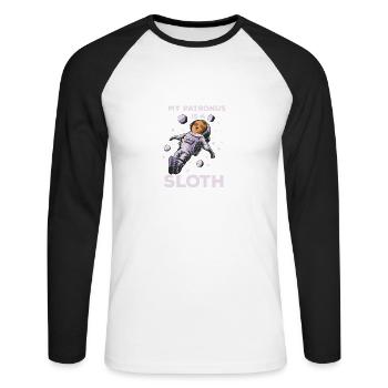 My Patronus Funny Quote Sloth Magic Fa - Unisex Long Sleeve Baseball T-Shirt - white/black - Front - Nik (191cm)