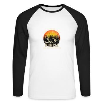 Définition de Huncle comme oncle normal beaucoup bien dehors - T-shirt baseball manches longues Homme - blanc/noir - Devant - Nik (191cm)