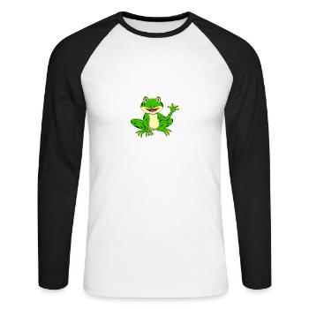 Frog catch 'toad hunting design for an ox fr - Unisex Long Sleeve Baseball T-Shirt - white/black - Front - Nik (191cm)