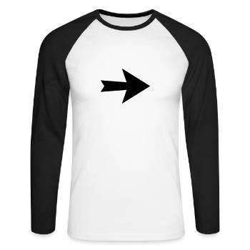 Flèche - T-shirt baseball manches longues Homme - blanc/noir - Devant - Nik (191cm)