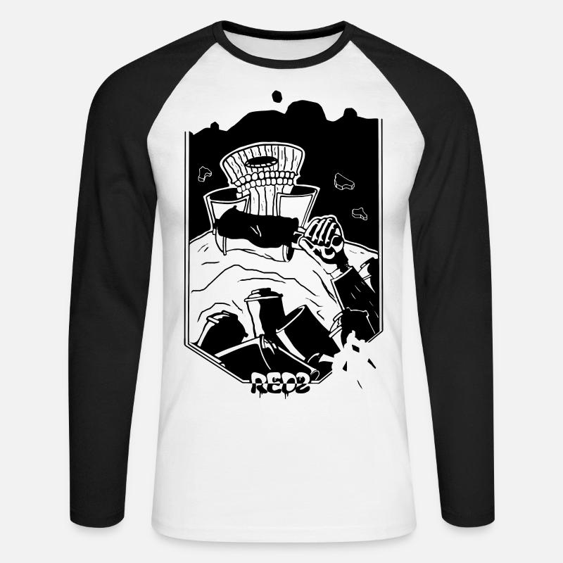 Herr Dünn - Unisex Baseballshirt langarm - Weiß/Schwarz