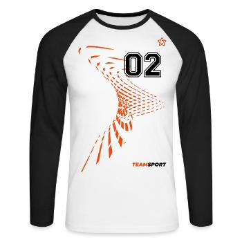 02 JERSEY Jersey Number Two Numbers Number 2 Motifs - Unisex Long Sleeve Baseball T-Shirt - white/black - Front - Nik (191cm)