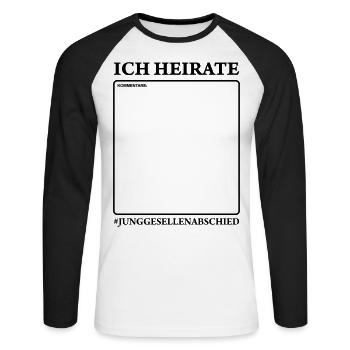 Hashtag Junggesellenabschied - Unisex Baseballshirt langarm - Weiß/Schwarz - Vorne - Nik (191cm)