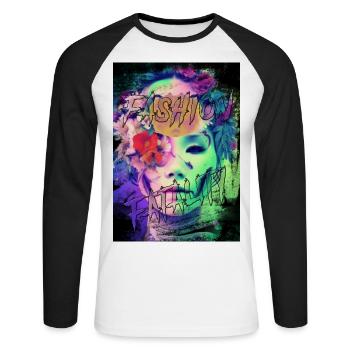 FASHION FATALITY 1 - Unisex Long Sleeve Baseball T-Shirt - white/black - Front - Nik (191cm)