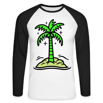 Icône de Palm Island Été - T-shirt baseball manches longues Homme - blanc/noir - Devant - Nik (191cm)