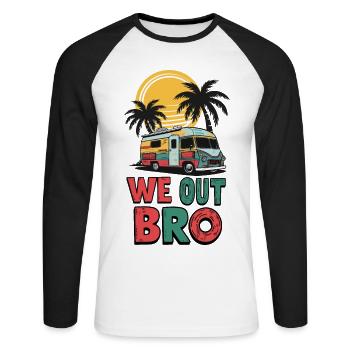 Wir sind raus Bruder, letzter Schultag Lehrer - Unisex Baseballshirt langarm - Weiß/Schwarz - Vorne - Nik (191cm)