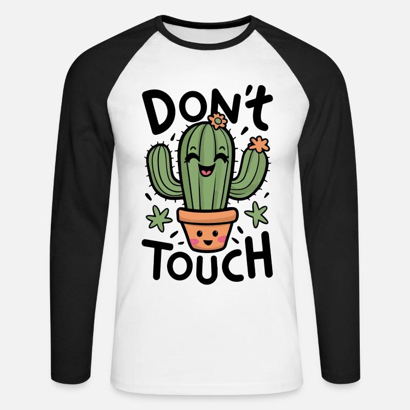 Non toccare - Maglia da baseball a manica lunga da uomo - bianco/nero