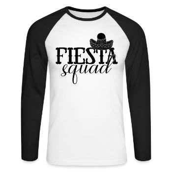 Fiesta Squad Cinco De Mayo Fiesta Trinkparty - Unisex Baseballshirt langarm - Weiß/Schwarz - Vorne - Nik (191cm)