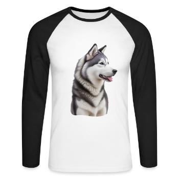 Husky - Unisex Long Sleeve Baseball T-Shirt - white/black - Front - Nik (191cm)