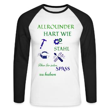 Artisan coffee and beer - Unisex Long Sleeve Baseball T-Shirt - white/black - Front - Nik (191cm)