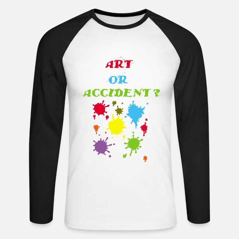 Kunst oder Unfall? - Unisex Baseballshirt langarm - Weiß/Schwarz