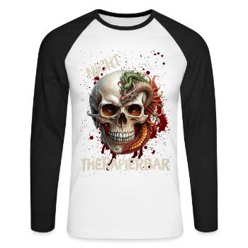 Nicht Therapierbar - Unisex Baseballshirt langarm - Weiß/Schwarz - Vorne - Nik (191cm)