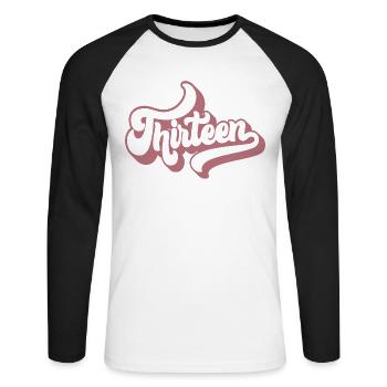 Mignon cadeau d’anniversaire 13 ans 13 ans - treize - T-shirt baseball manches longues Homme - blanc/noir - Devant - Nik (191cm)