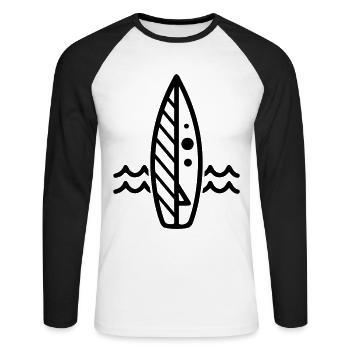 Surfboard icon icon - Unisex Long Sleeve Baseball T-Shirt - white/black - Front - Nik (191cm)