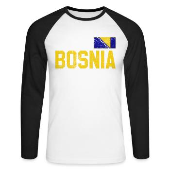 Bosnie - T-shirt baseball manches longues Homme - blanc/noir - Devant - Nik (191cm)