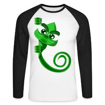 Chameleon - Unisex Long Sleeve Baseball T-Shirt - white/black - Front - Nik (191cm)