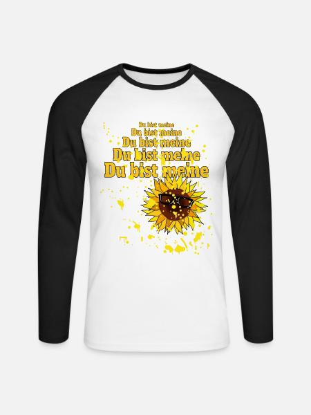 Du bist meine Sonnenblume - Unisex Baseballshirt langarm - Weiß/Schwarz