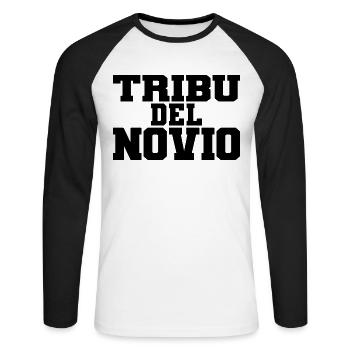 Tribu del Novio Groom's Tribe Wedding Groomsmen - Unisex Long Sleeve Baseball T-Shirt - white/black - Front - Nik (191cm)