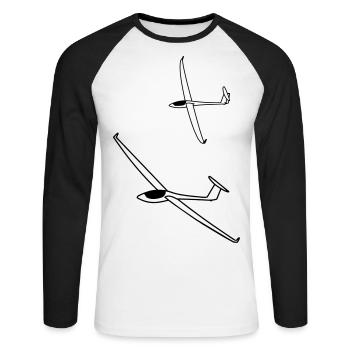 gliding glider pilot - T-shirt baseball manches longues Homme - blanc/noir - Devant - Nik (191cm)
