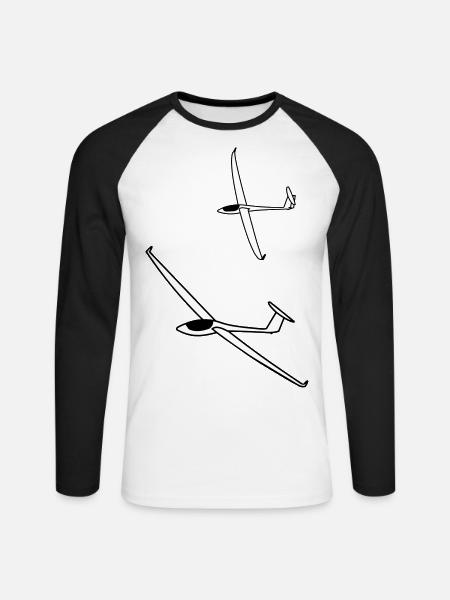 gliding glider pilot - T-shirt baseball manches longues Homme - blanc/noir