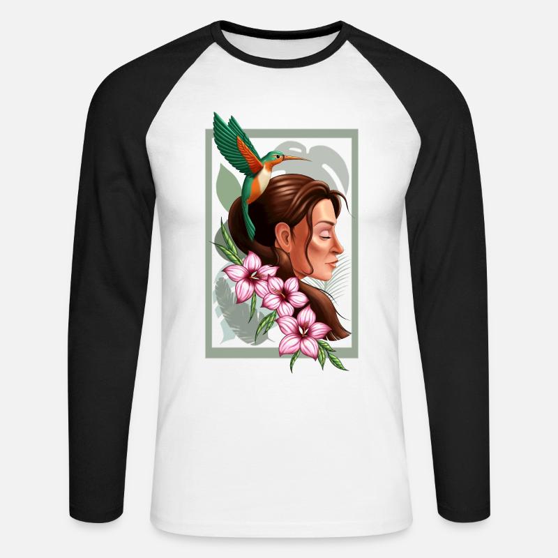 Mutter Erde - Unisex Baseballshirt langarm - Weiß/Schwarz