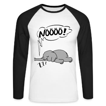 NÖÖÖ Nö Elefant Ingnorant Nein Nö Chef - Unisex Baseballshirt langarm - Weiß/Schwarz - Vorne - Nik (191cm)