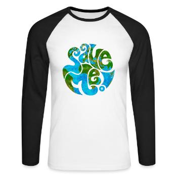 Save Me! - Unisex Baseballshirt langarm - Weiß/Schwarz - Vorne - Nik (191cm)
