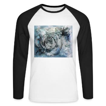 Rose - T-shirt baseball manches longues Homme - blanc/noir - Devant - Nik (191cm)
