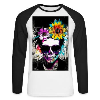 FASHION FATALITY 9 By Yume Origins - Unisex Long Sleeve Baseball T-Shirt - white/black - Front - Nik (191cm)