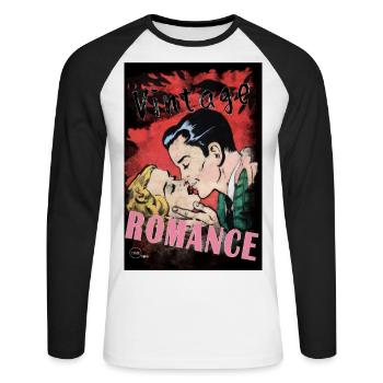 VINTAGE ROMANCE 4 BIS - Unisex Long Sleeve Baseball T-Shirt - white/black - Front - Nik (191cm)