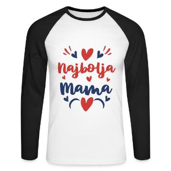 Najbolja Mama I Beste Mutter Muttertag Geschenk - Unisex Baseballshirt langarm - Weiß/Schwarz - Vorne - Nik (191cm)