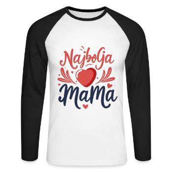 Najbolja Mama I Beste Mutter Muttertag Geschenk - Unisex Baseballshirt langarm - Weiß/Schwarz - Vorne - Nik (191cm)