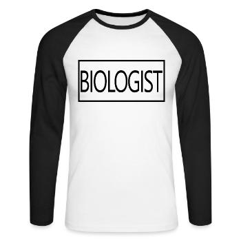 Biologist Proud Graduated Biology Student - Unisex Long Sleeve Baseball T-Shirt - white/black - Front - Nik (191cm)