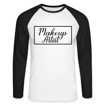 Maskenbildnerin Stolze Kosmetikerin - Unisex Baseballshirt langarm - Weiß/Schwarz - Vorne - Nik (191cm)