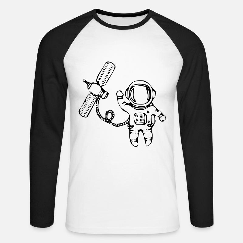 Astronaut2 - Unisex Baseballshirt langarm - Weiß/Schwarz