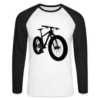 Cool fatbike - Unisex Long Sleeve Baseball T-Shirt - white/black - Front - Nik (191cm)
