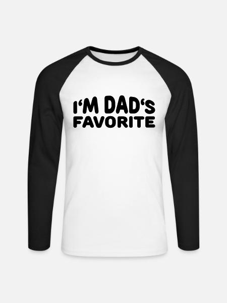 I'm Dad's Favorite - Unisex Baseballshirt langarm - Weiß/Schwarz