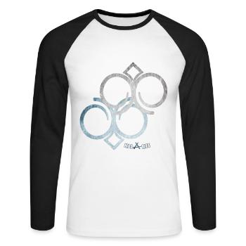 Résumé n° 69 - T-shirt baseball manches longues Homme - blanc/noir - Devant - Nik (191cm)
