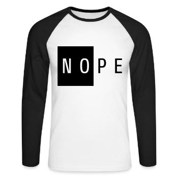 NOPE Cadeau Noir - T-shirt baseball manches longues Homme - blanc/noir - Devant - Nik (191cm)