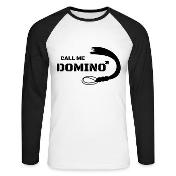 Drag of Domina - Unisex Baseballshirt langarm - Weiß/Schwarz - Vorne - Nik (191cm)