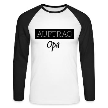 Order Grandpa Family Funny Gift - Unisex Long Sleeve Baseball T-Shirt - white/black - Front - Nik (191cm)