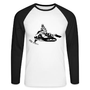 Snowmobil - snowmobile - snowmobile - Unisex Long Sleeve Baseball T-Shirt - white/black - Front - Nik (191cm)